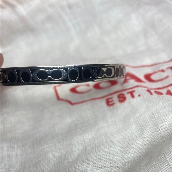 Coach Silver and Black Bangle Bracelet - Picture 4 of 5